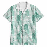 Aloha Hawaii Vintage Kahili Pa'a Lima Hawaiian Shirt Palaka Print Mossy Teal