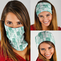 Aloha Hawaii Vintage Kahili Pa'a Lima Neck Gaiter Palaka Print Mossy Teal