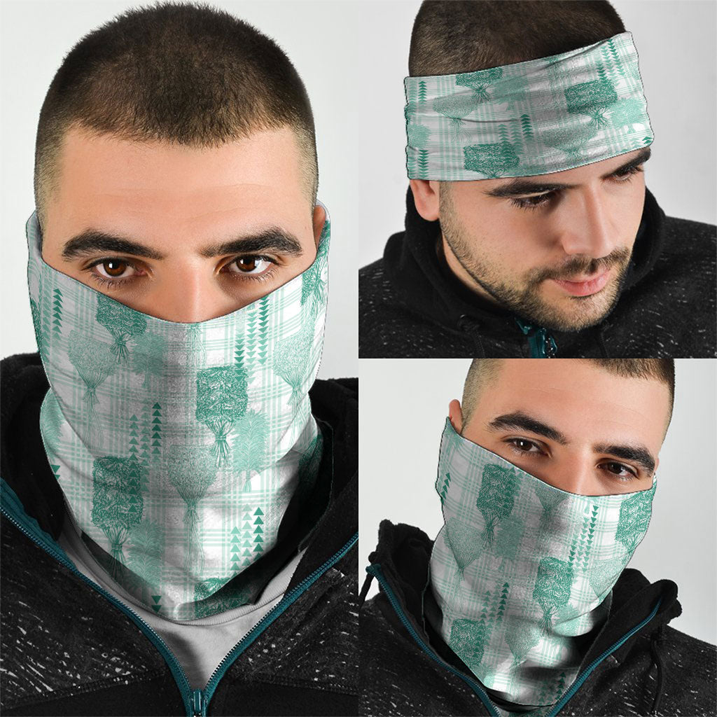 Aloha Hawaii Vintage Kahili Pa'a Lima Neck Gaiter Palaka Print Mossy Teal