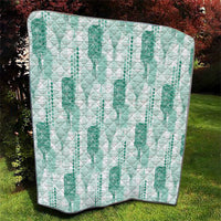 Aloha Hawaii Vintage Kahili Pa'a Lima Quilt Palaka Print Mossy Teal