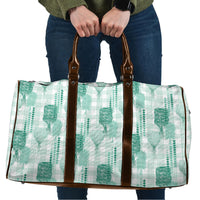 Aloha Hawaii Vintage Kahili Pa'a Lima Travel Bag Palaka Print Mossy Teal
