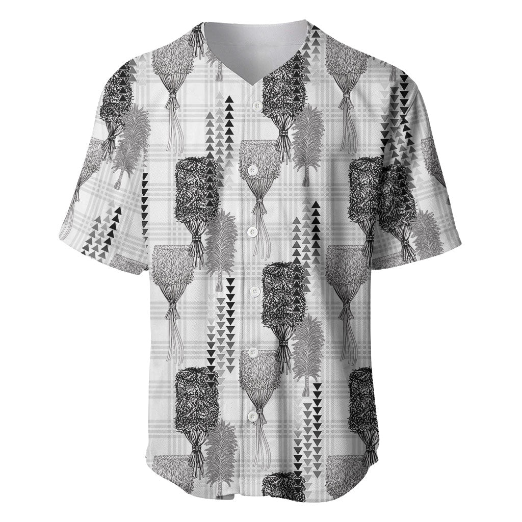 Aloha Hawaii Vintage Kahili Pa'a Lima Baseball Jersey Palaka Print Hinahina