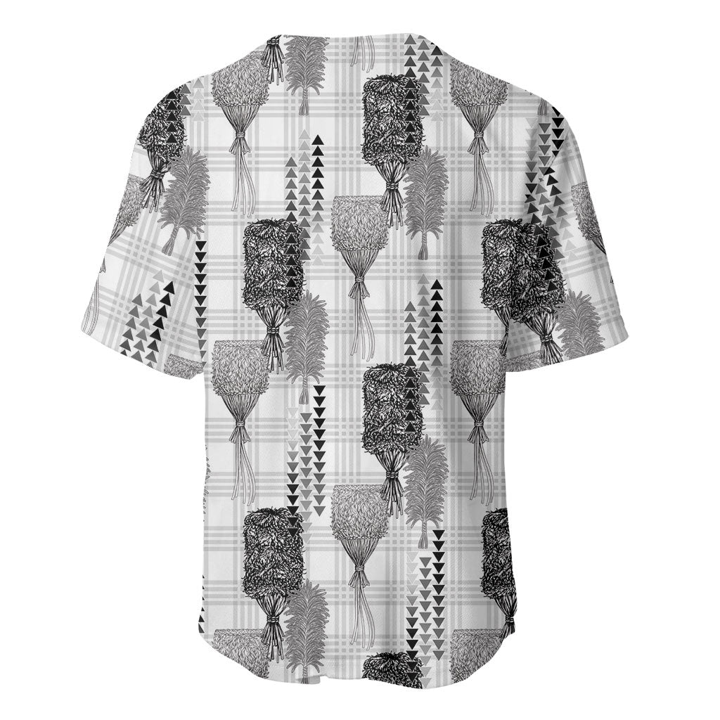 Aloha Hawaii Vintage Kahili Pa'a Lima Baseball Jersey Palaka Print Hinahina