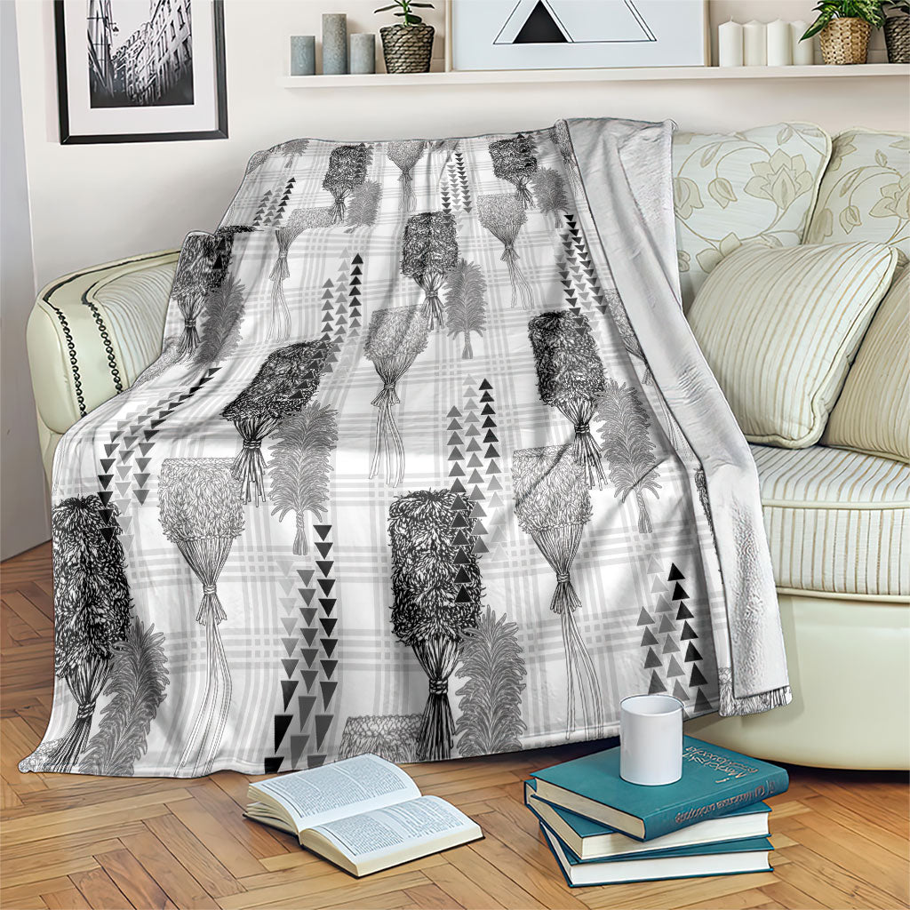 Aloha Hawaii Vintage Kahili Pa'a Lima Blanket Palaka Print Hinahina