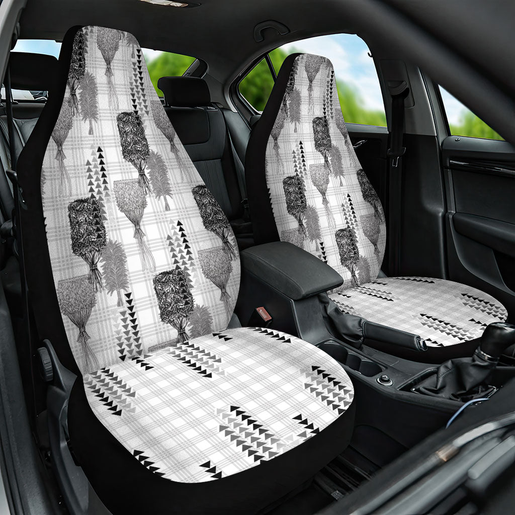 Aloha Hawaii Vintage Kahili Pa'a Lima Car Seat Cover Palaka Print Hinahina