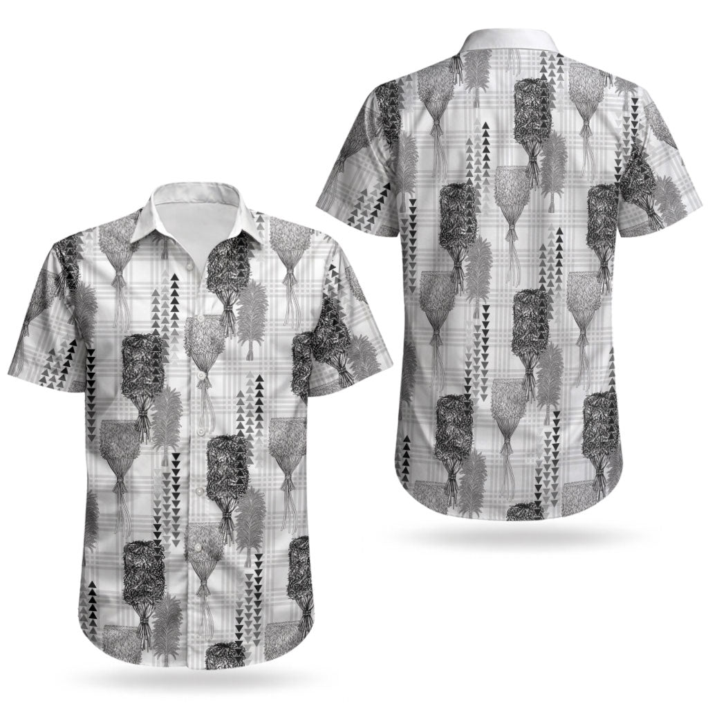 Aloha Hawaii Vintage Kahili Pa'a Lima Couples Matching Summer Maxi Dress and Hawaiian Shirt Palaka Print Hinahina