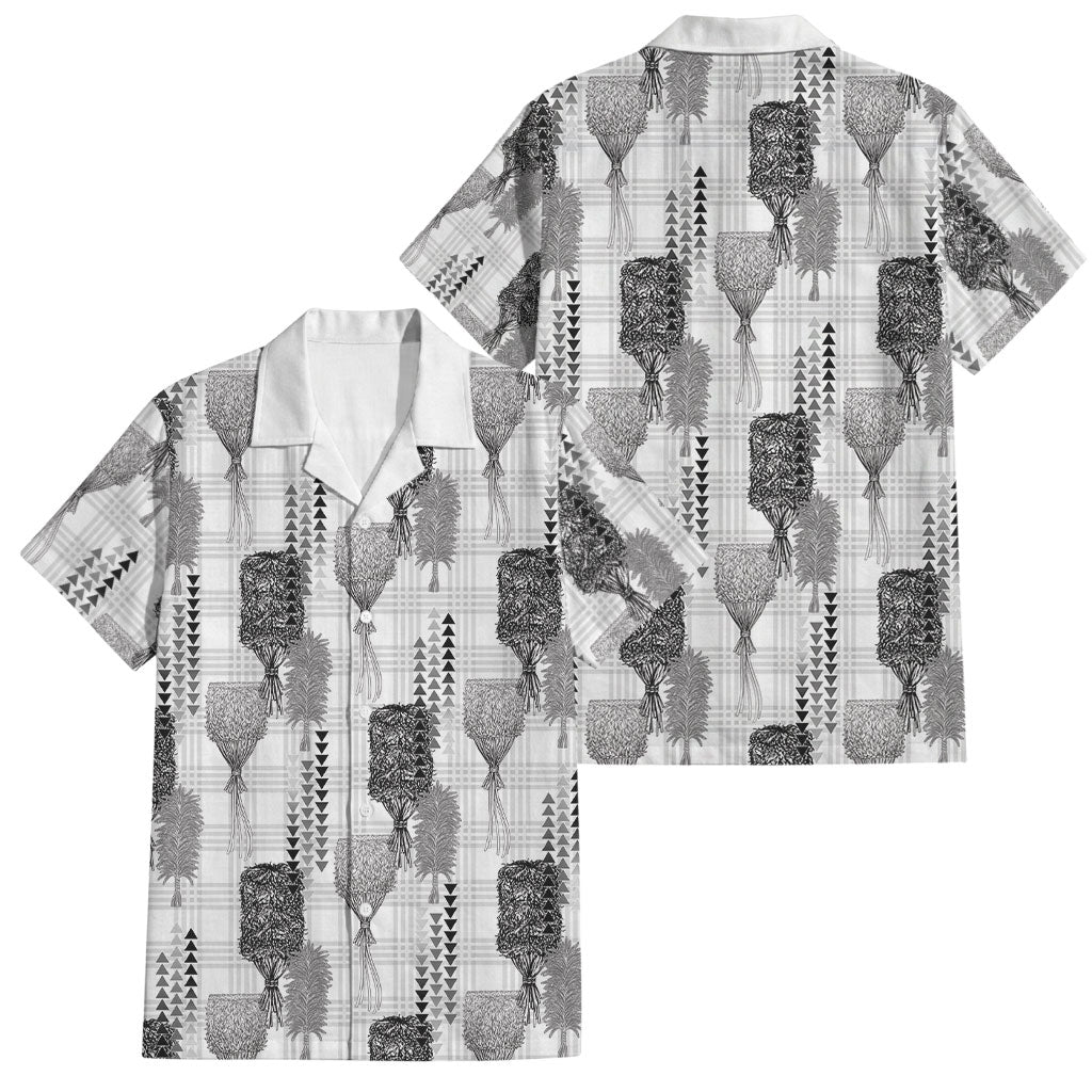 Aloha Hawaii Vintage Kahili Pa'a Lima Family Matching Short Sleeve Bodycon Dress and Hawaiian Shirt Palaka Print Hinahina