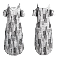 Aloha Hawaii Vintage Kahili Pa'a Lima Family Matching Summer Maxi Dress and Hawaiian Shirt Palaka Print Hinahina