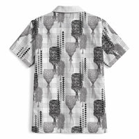 Aloha Hawaii Vintage Kahili Pa'a Lima Hawaiian Shirt Palaka Print Hinahina