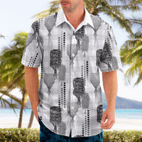 Aloha Hawaii Vintage Kahili Pa'a Lima Hawaiian Shirt Palaka Print Hinahina