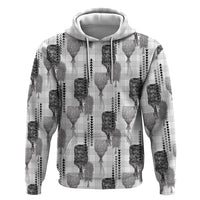 Aloha Hawaii Vintage Kahili Pa'a Lima Hoodie Palaka Print Hinahina