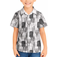 Aloha Hawaii Vintage Kahili Pa'a Lima Kid Hawaiian Shirt Palaka Print Hinahina