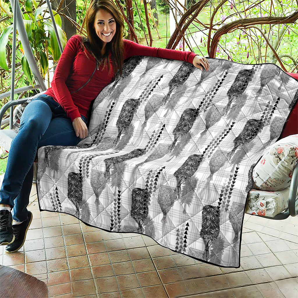 Aloha Hawaii Vintage Kahili Pa'a Lima Quilt Palaka Print Hinahina