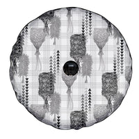 Aloha Hawaii Vintage Kahili Pa'a Lima Spare Tire Cover Palaka Print Hinahina