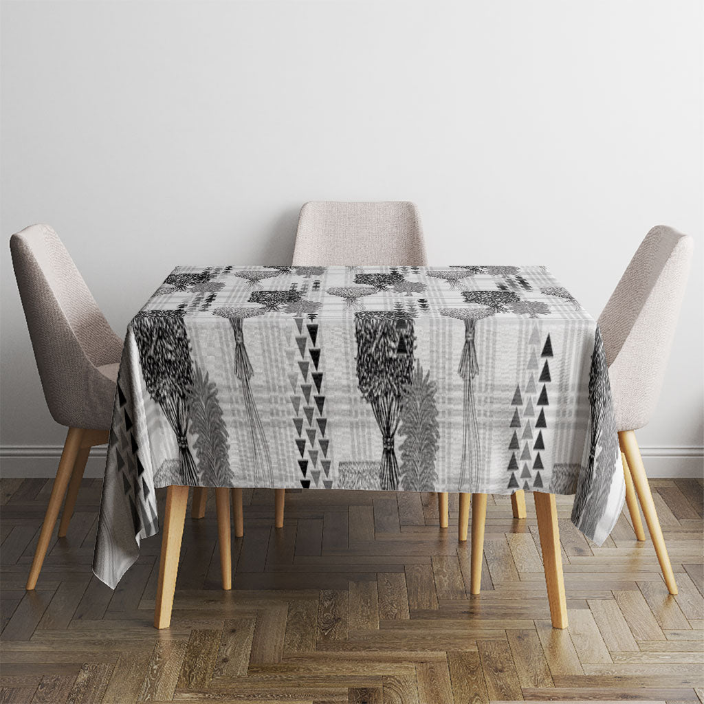 Aloha Hawaii Vintage Kahili Pa'a Lima Tablecloth Palaka Print Hinahina