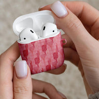 Aloha Hawaii Vintage Kahili Pa'a Lima AirPods Case Palaka Print Berry Pink