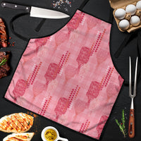 Aloha Hawaii Vintage Kahili Pa'a Lima Apron Palaka Print Berry Pink