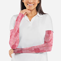 Aloha Hawaii Vintage Kahili Pa'a Lima Arm Sleeves Palaka Print Berry Pink