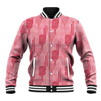 Aloha Hawaii Vintage Kahili Pa'a Lima Baseball Jacket Palaka Print Berry Pink