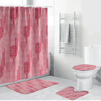 Aloha Hawaii Vintage Kahili Pa'a Lima Bathroom Set Palaka Print Berry Pink