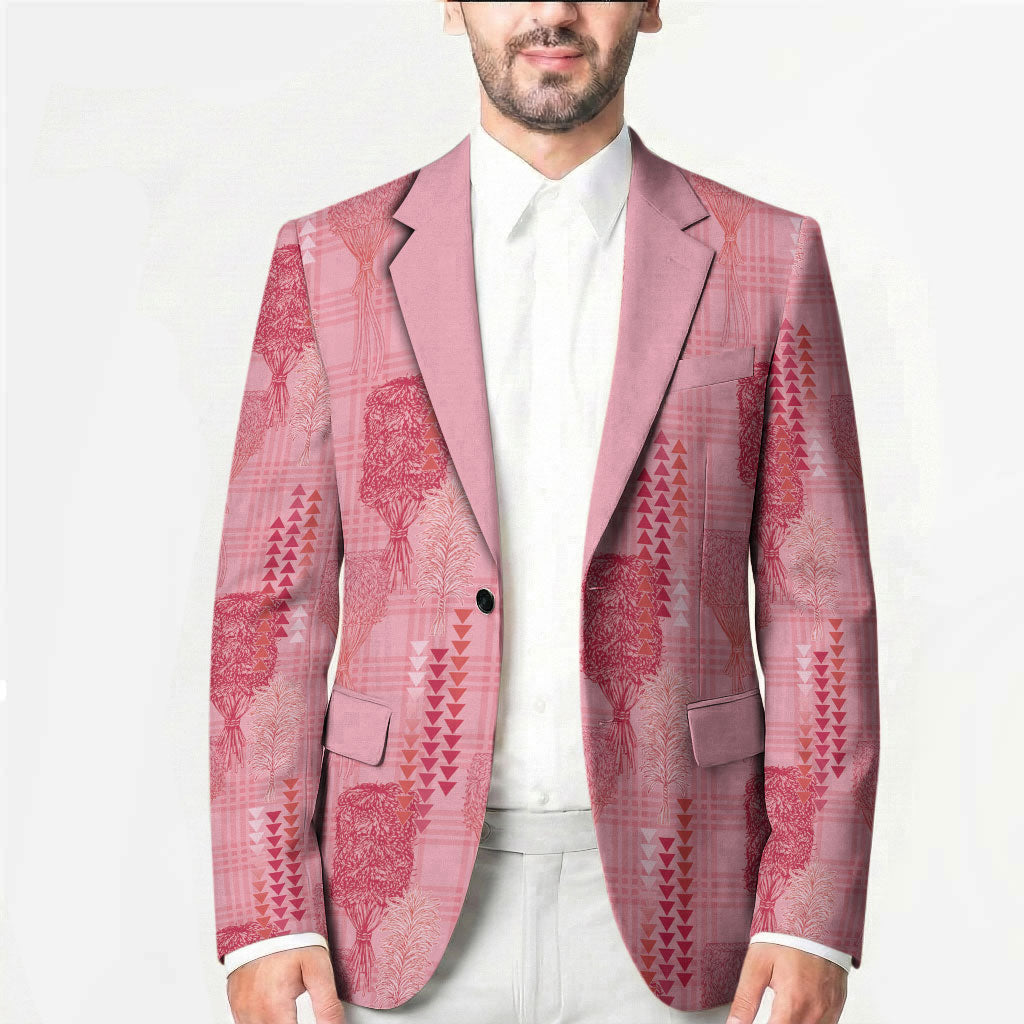 Aloha Hawaii Vintage Kahili Pa'a Lima Blazer Palaka Print Berry Pink