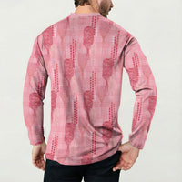Aloha Hawaii Vintage Kahili Pa'a Lima Button Sweatshirt Palaka Print Berry Pink