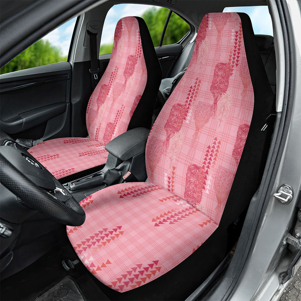 Aloha Hawaii Vintage Kahili Pa'a Lima Car Seat Cover Palaka Print Berry Pink