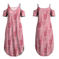 Aloha Hawaii Vintage Kahili Pa'a Lima Couples Matching Summer Maxi Dress and Long Sleeve Button Shirt Palaka Print Berry Pink