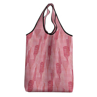 Aloha Hawaii Vintage Kahili Pa'a Lima Grocery Bag Palaka Print Berry Pink