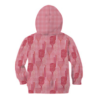 Aloha Hawaii Vintage Kahili Pa'a Lima Kid Hoodie Palaka Print Berry Pink