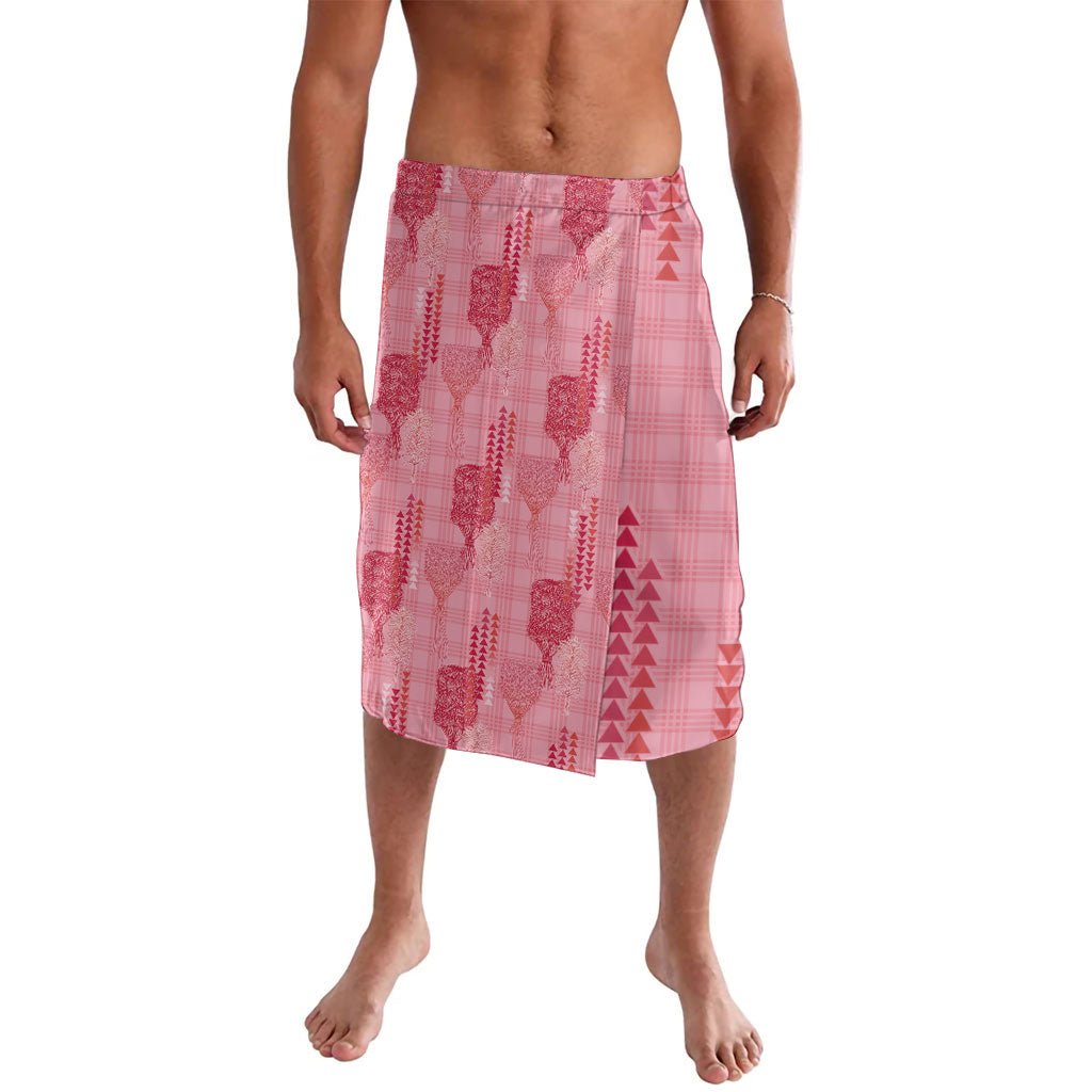 Aloha Hawaii Vintage Kahili Pa'a Lima Lavalava Palaka Print Berry Pink
