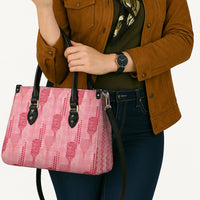 Aloha Hawaii Vintage Kahili Pa'a Lima Leather Bag Palaka Print Berry Pink