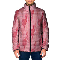 Aloha Hawaii Vintage Kahili Pa'a Lima Padded Jacket Palaka Print Berry Pink