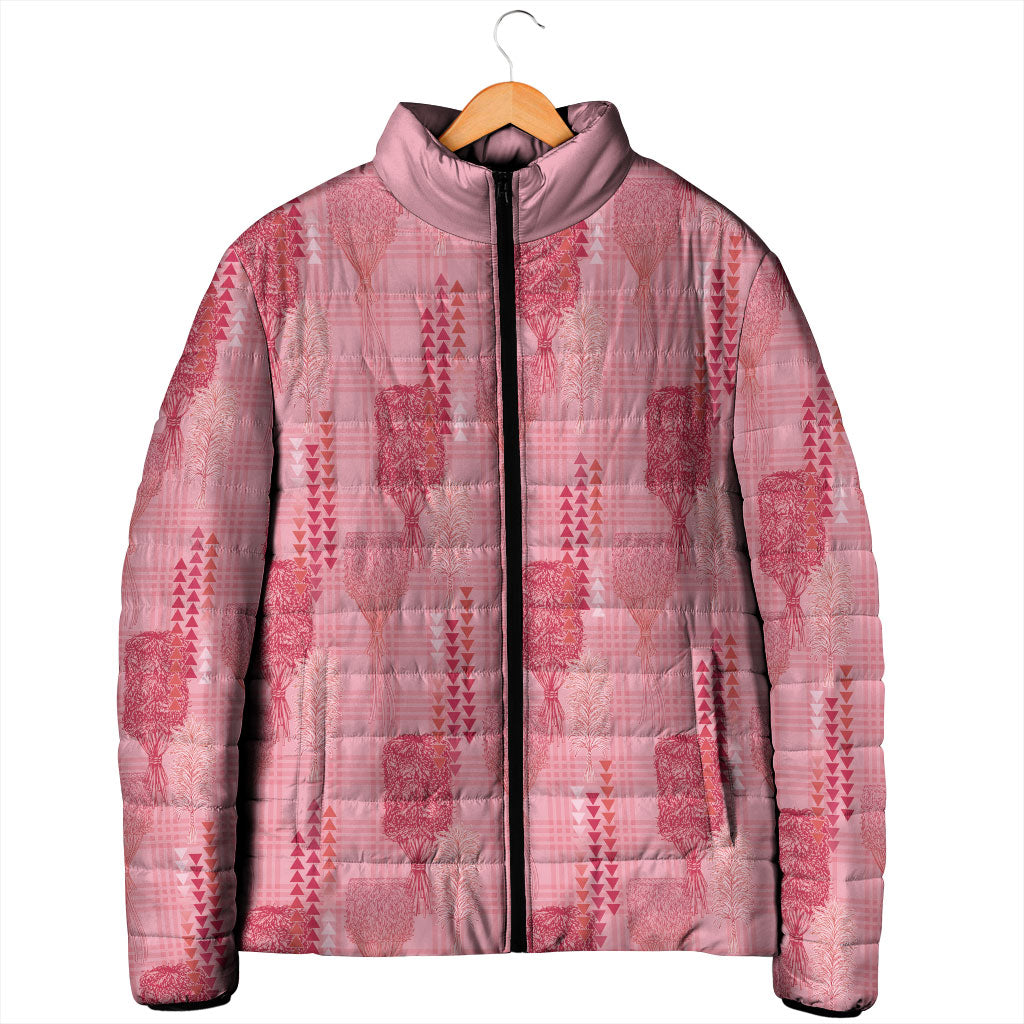 Aloha Hawaii Vintage Kahili Pa'a Lima Padded Jacket Palaka Print Berry Pink