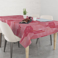 Aloha Hawaii Vintage Kahili Pa'a Lima Tablecloth Palaka Print Berry Pink