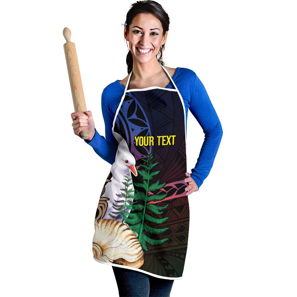 New Caledonia Kanaky Personalized Apron Kagu Bird Emblem - Polynesian Pride
