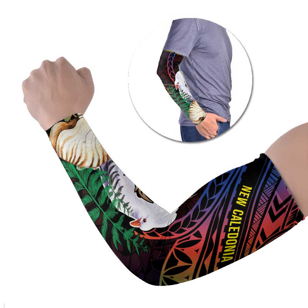 New Caledonia Kanaky Personalized Arm Sleeves Kagu Bird Emblem - Polynesian Pride