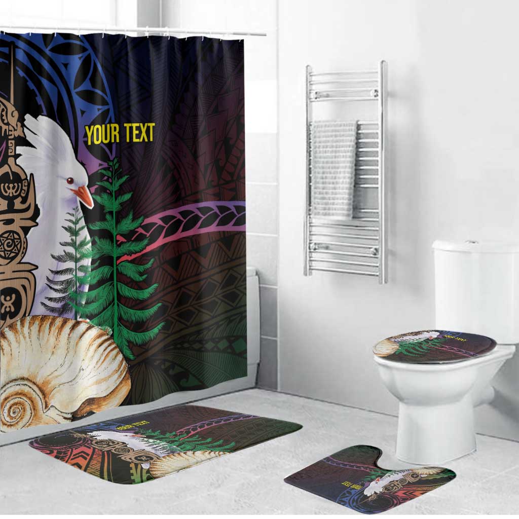 New Caledonia Kanaky Personalized Bathroom Set Kagu Bird Emblem - Polynesian Pride