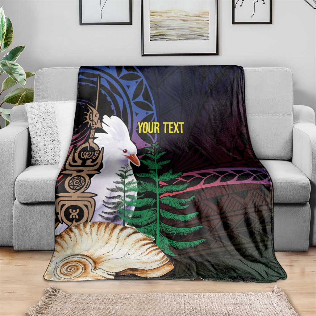 New Caledonia Kanaky Personalized Blanket Kagu Bird Emblem - Polynesian Pride