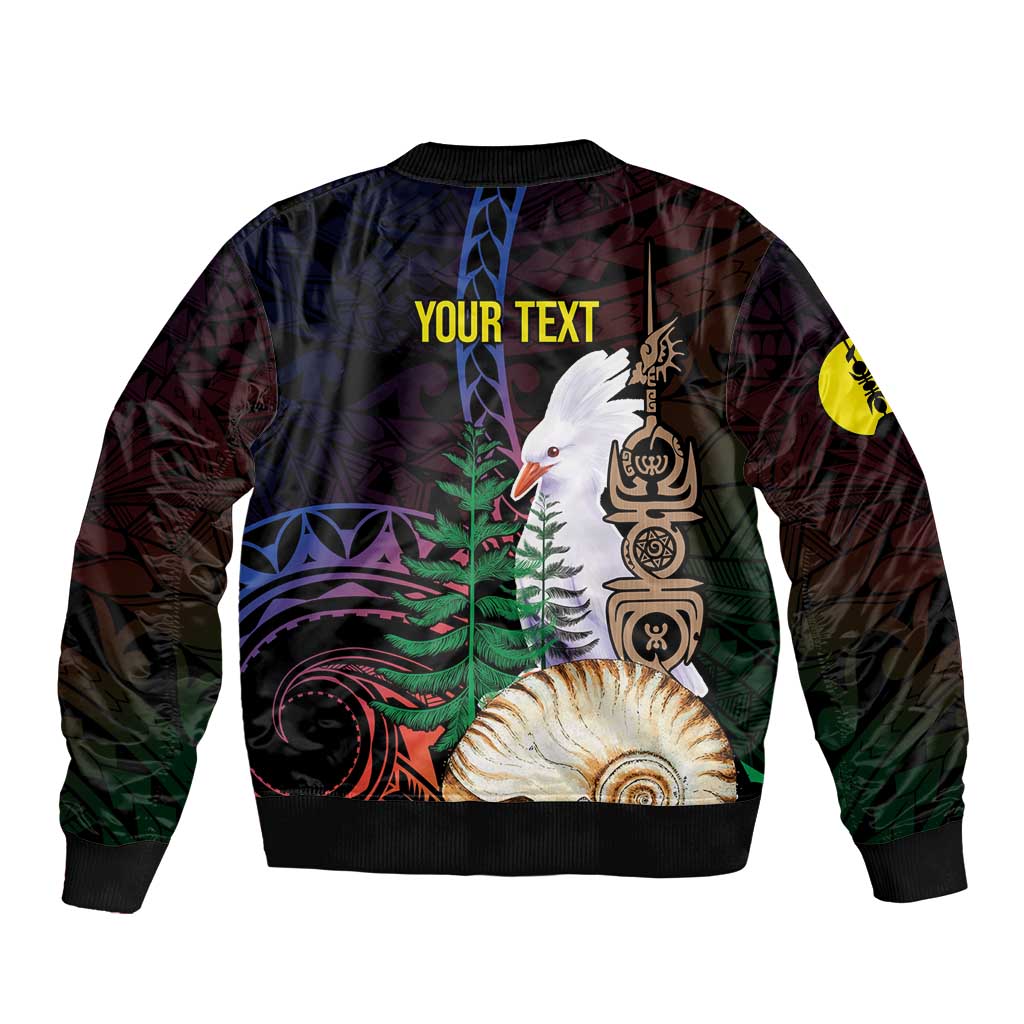 New Caledonia Kanaky Personalized Bomber Jacket Kagu Bird Emblem - Polynesian Pride