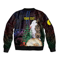 New Caledonia Kanaky Personalized Bomber Jacket Kagu Bird Emblem - Polynesian Pride