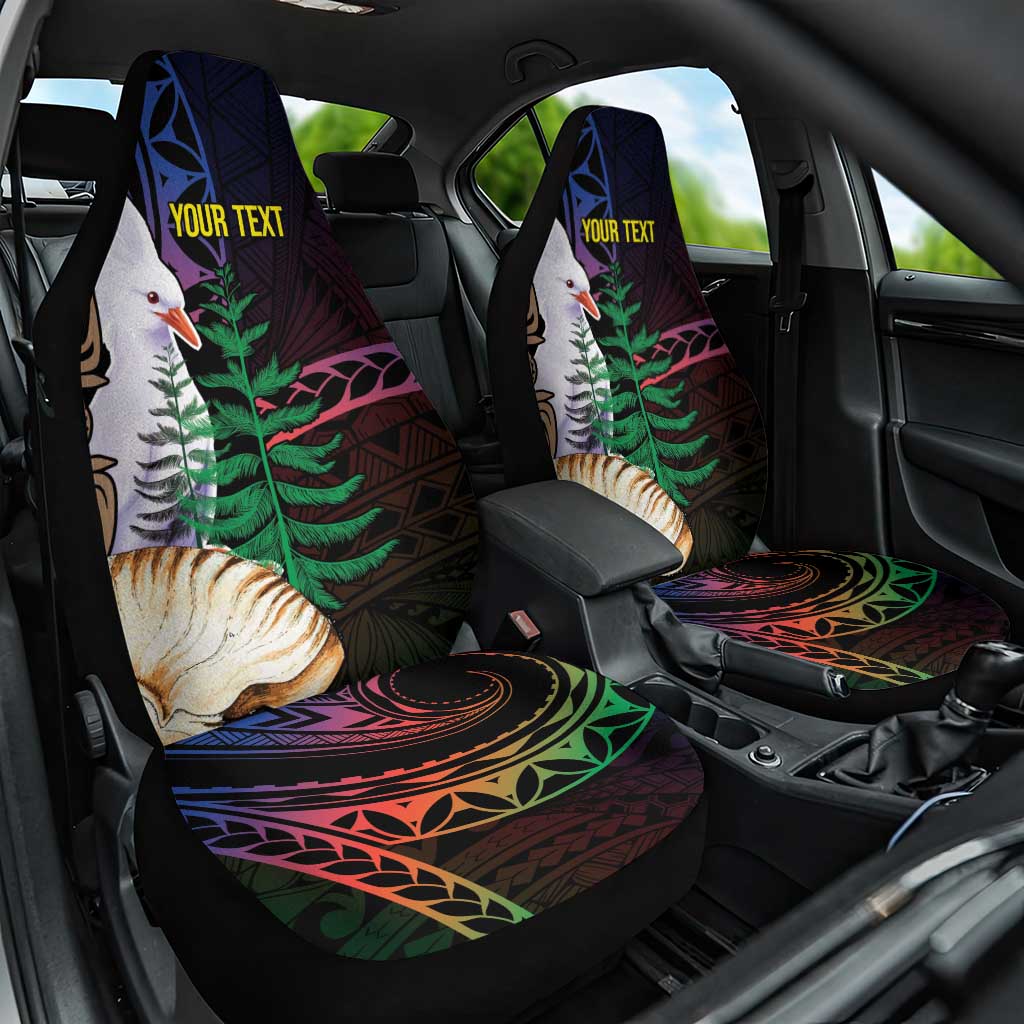 New Caledonia Kanaky Personalized Car Seat Cover Kagu Bird Emblem - Polynesian Pride