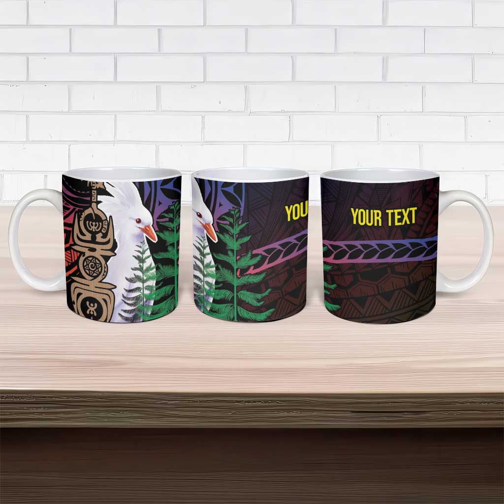 New Caledonia Kanaky Personalized Ceramic Mug Kagu Bird Emblem - Polynesian Pride