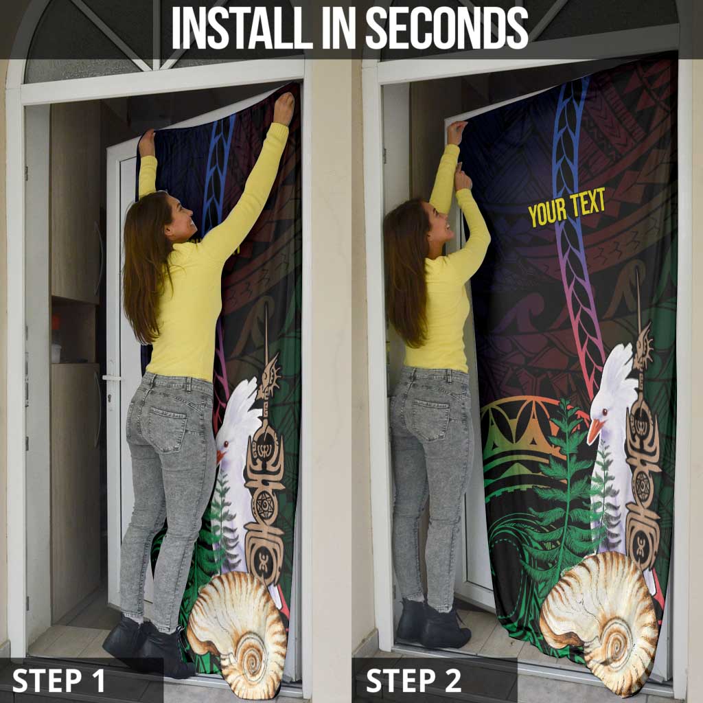 New Caledonia Kanaky Personalized Door Cover Kagu Bird Emblem - Polynesian Pride