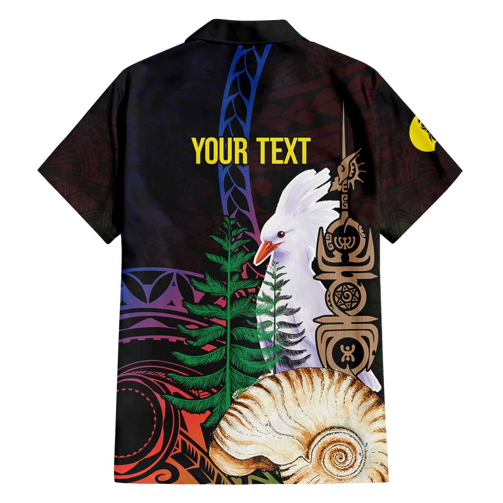 New Caledonia Kanaky Personalized Family Matching Off Shoulder Short Dress and Hawaiian Shirt Kagu Bird Emblem - Polynesian Pride