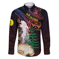 New Caledonia Kanaky Personalized Family Matching Short Sleeve Bodycon Dress and Hawaiian Shirt Kagu Bird Emblem - Polynesian Pride