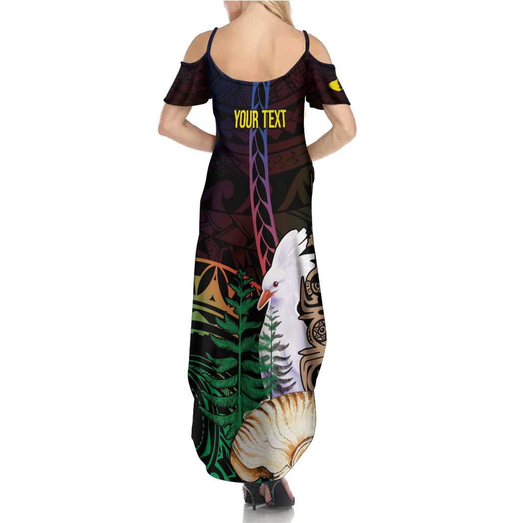 New Caledonia Kanaky Personalized Family Matching Summer Maxi Dress and Hawaiian Shirt Kagu Bird Emblem - Polynesian Pride