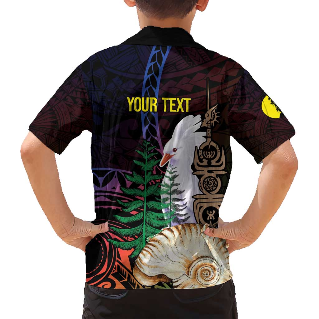 New Caledonia Kanaky Personalized Kid Hawaiian Shirt Kagu Bird Emblem - Polynesian Pride