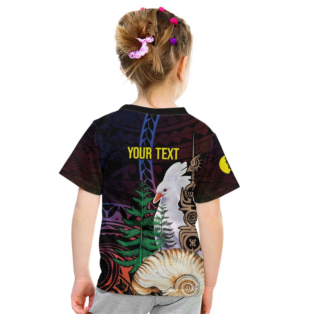 New Caledonia Kanaky Personalized Kid T Shirt Kagu Bird Emblem - Polynesian Pride