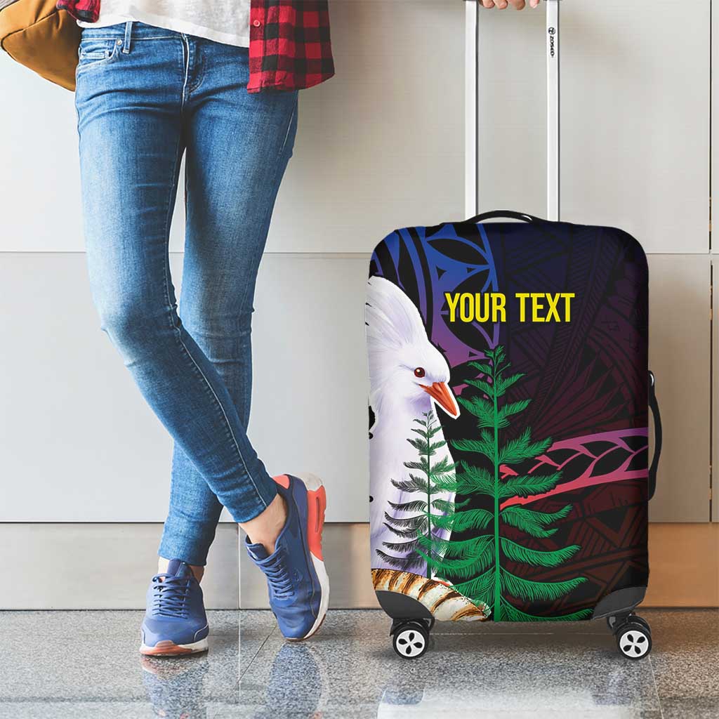 New Caledonia Kanaky Personalized Luggage Cover Kagu Bird Emblem - Polynesian Pride